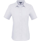 Tatra Short Sleeve Knit Dress Shirt with Recycled Polyester for Women Embroidery - White - Front