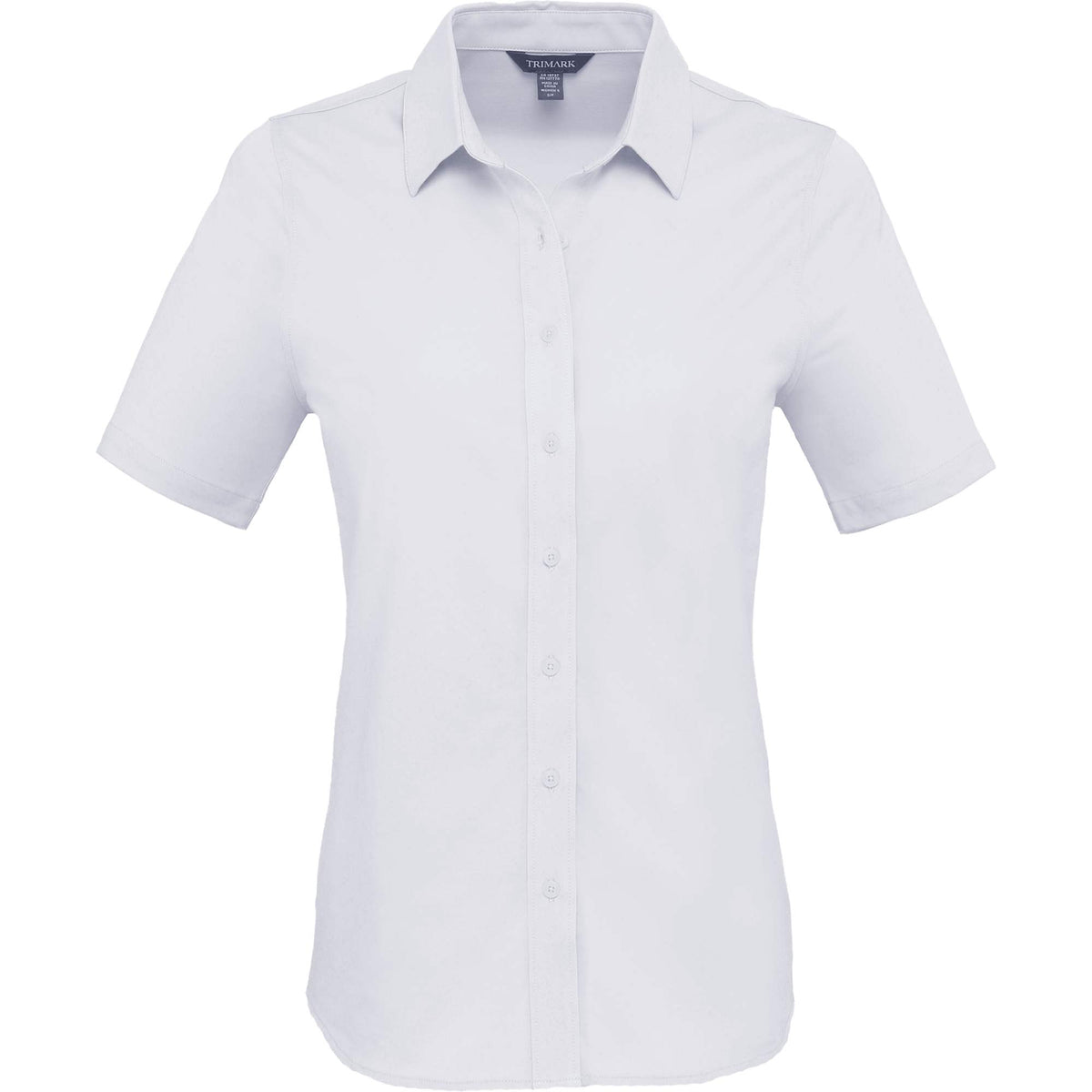 Tatra Short Sleeve Knit Dress Shirt with Recycled Polyester for Women Embroidery - White - Front