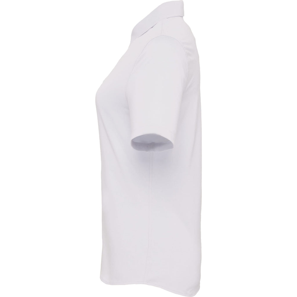 Tatra Short Sleeve Knit Dress Shirt with Recycled Polyester for Women Embroidery - White - Left Side