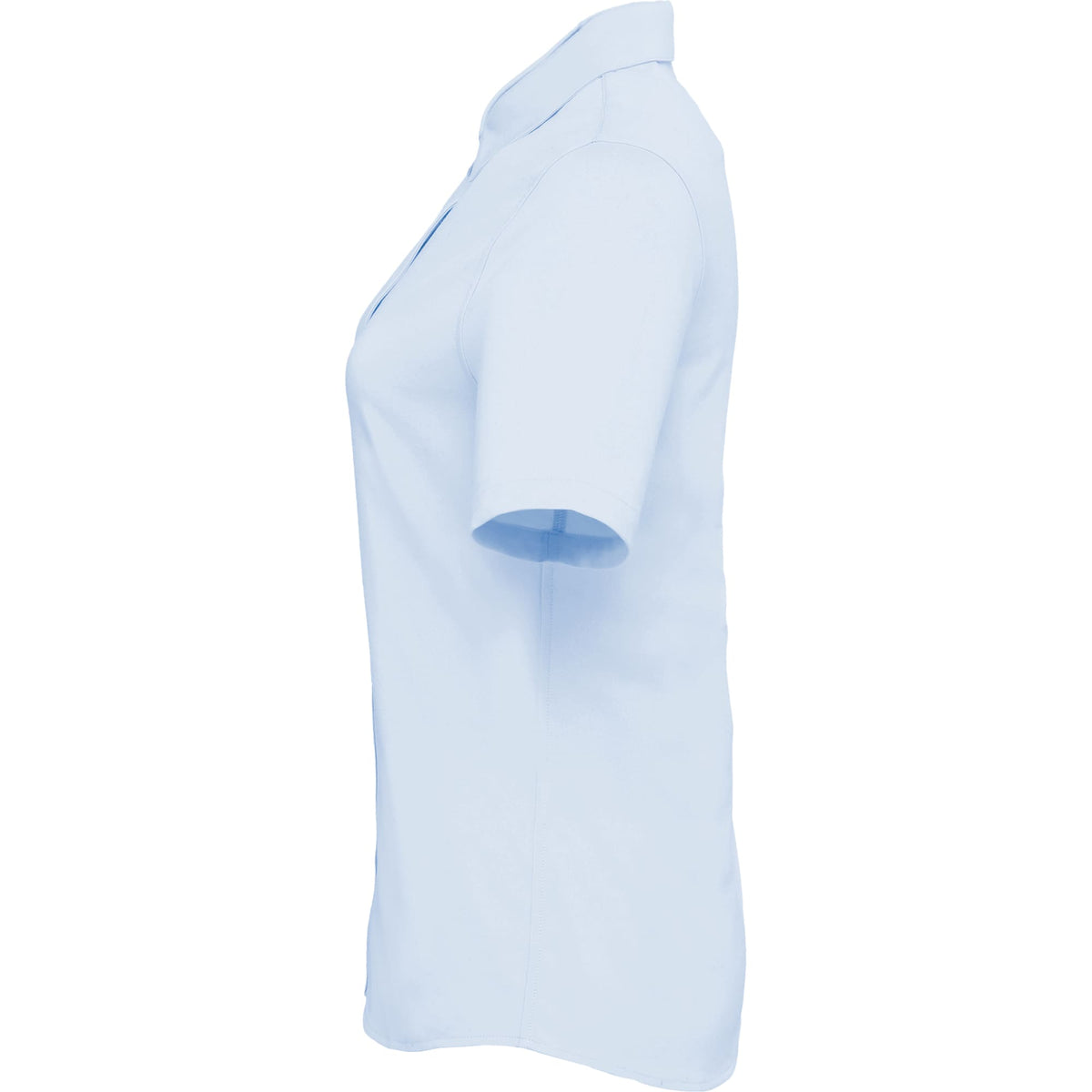 Tatra Short Sleeve Knit Dress Shirt with Recycled Polyester for Women Transfer - Frost Blue - Left Side