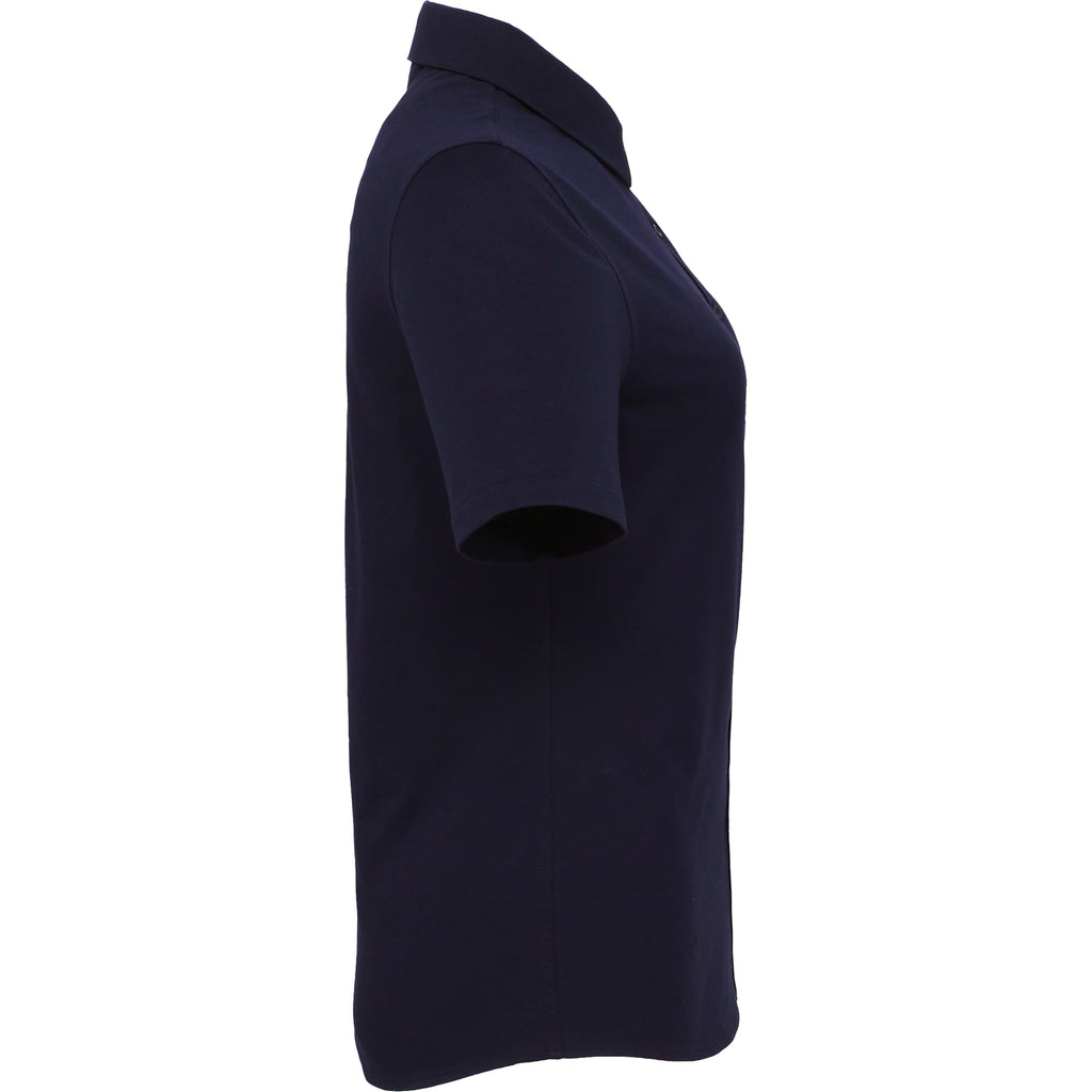 Tatra Short Sleeve Knit Dress Shirt with Recycled Polyester for Women Transfer - Navy - Right Side