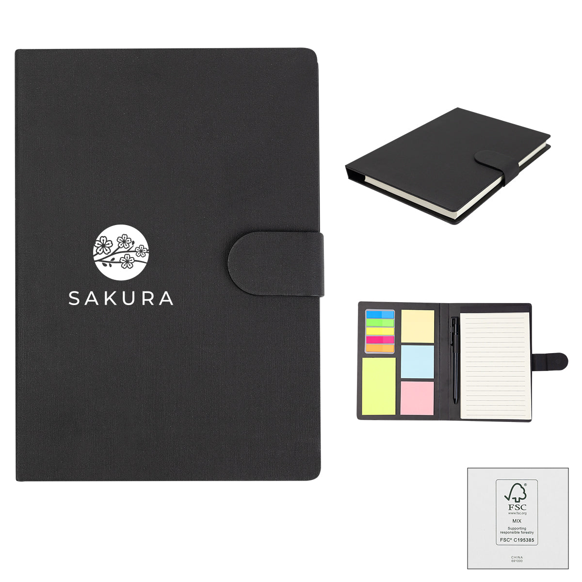 Taylor Padfolio with Sticky Notes and Flags - Silk Screen