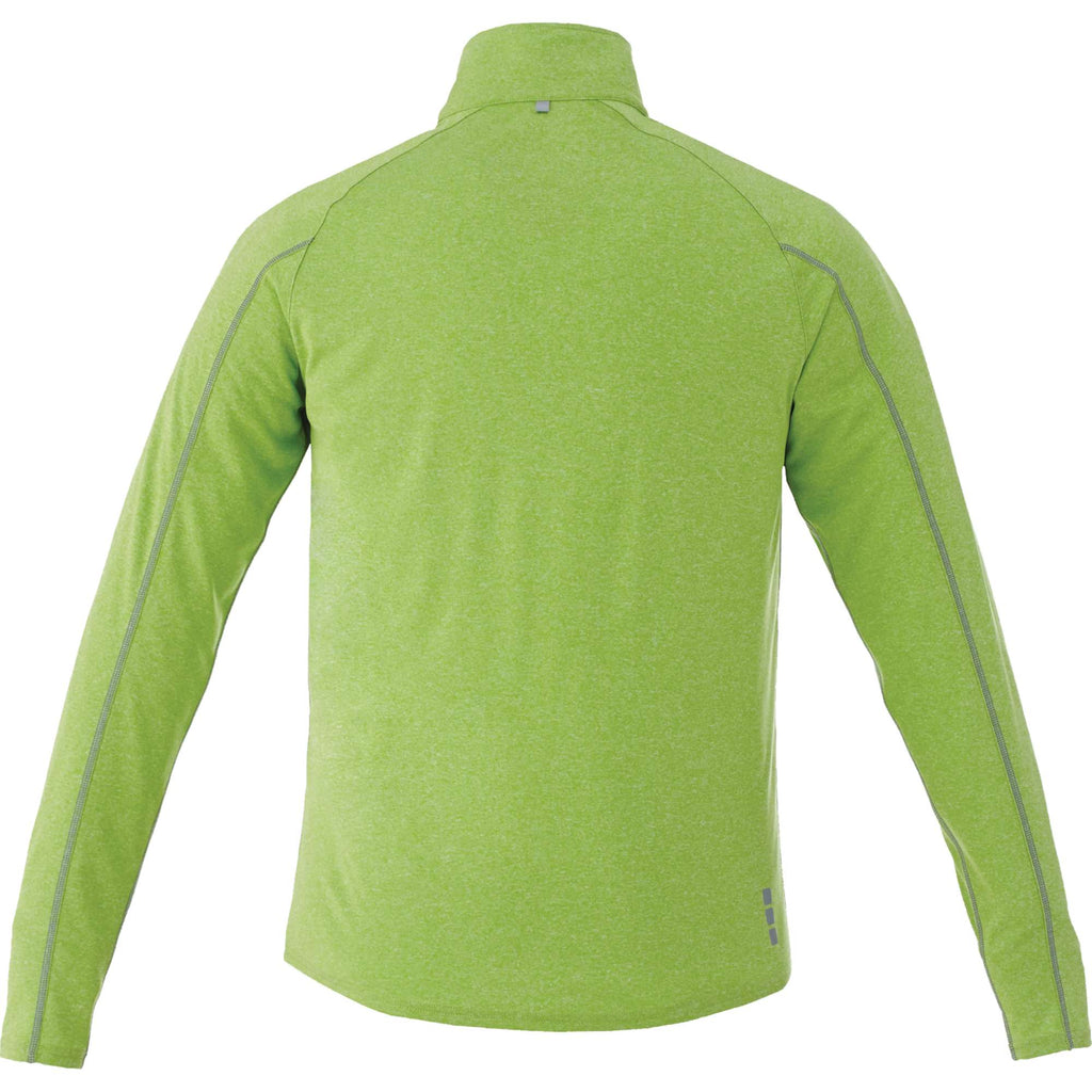 Taza Knit Quarter Zip with Thumb Holes for Men Transfer - Apple Heather - Back Flat