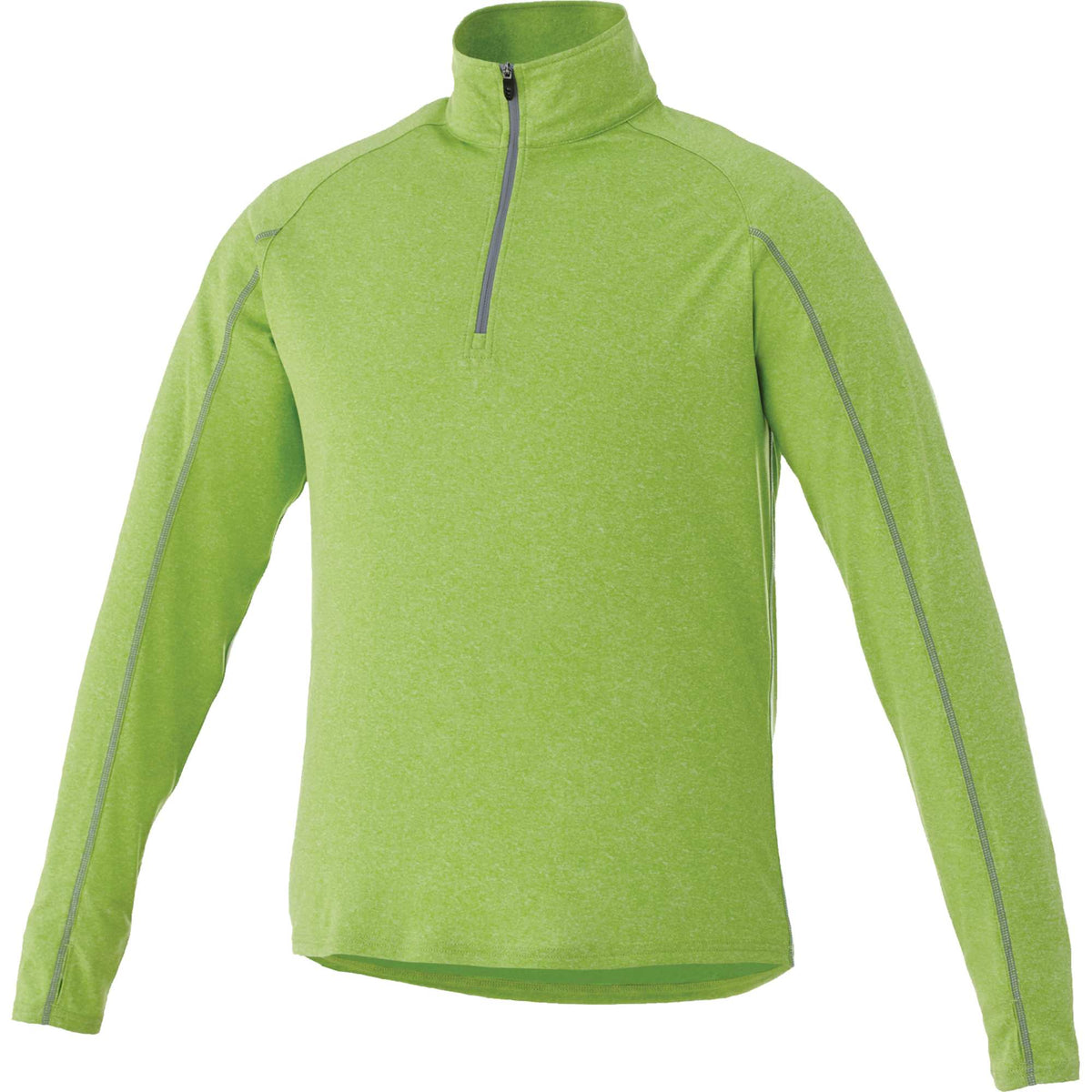 Taza Knit Quarter Zip with Thumb Holes for Men Transfer - Apple Heather - Flat