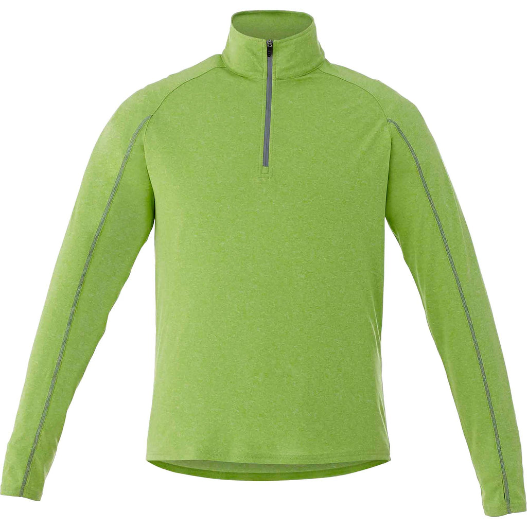 Taza Knit Quarter Zip with Thumb Holes for Men Transfer - Apple Heather - Front