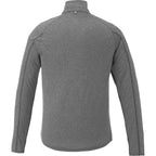 Taza Knit Quarter Zip with Thumb Holes for Men Transfer - Heather Dark Charcoal - Back Flat
