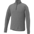 Taza Knit Quarter Zip with Thumb Holes for Men Transfer - Heather Dark Charcoal - Front Flat