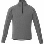 Taza Knit Quarter Zip with Thumb Holes for Men Transfer - Heather Dark Charcoal - Front