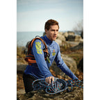 Taza Knit Quarter Zip with Thumb Holes for Men Transfer - New Royal Heather - Front Lifestyle