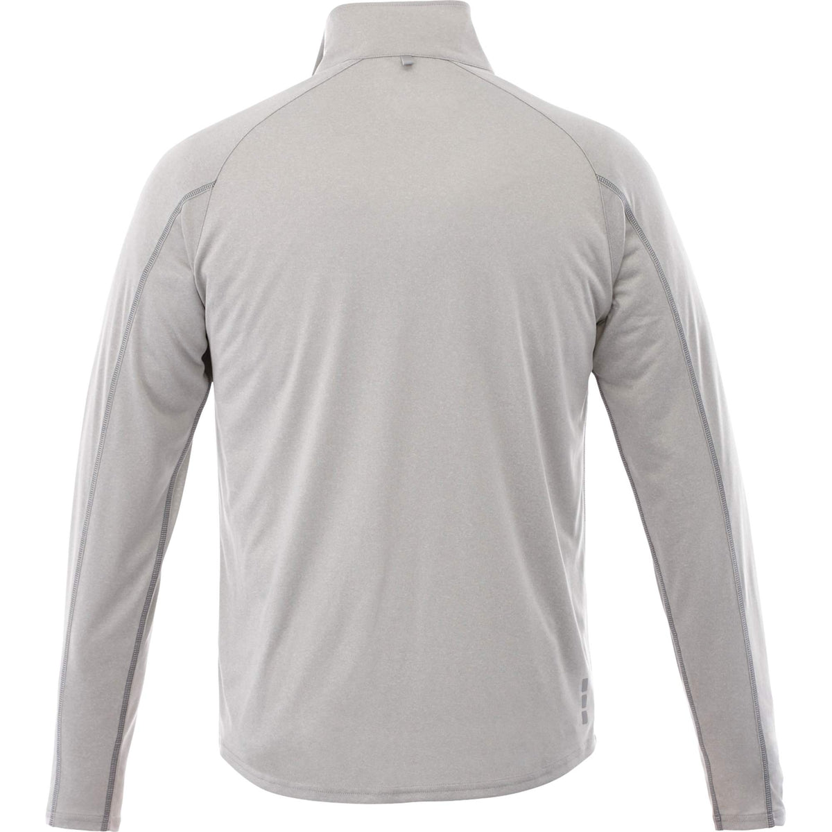 Taza Knit Quarter Zip with Thumb Holes for Men Transfer - Silver Heather - Back Flat