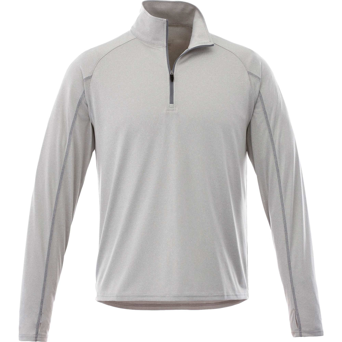 Taza Knit Quarter Zip with Thumb Holes for Men Transfer - Silver Heather - Flat