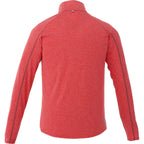 Taza Knit Quarter Zip with Thumb Holes for Men Transfer - Team Red Heather - Back Flat