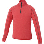 Taza Knit Quarter Zip with Thumb Holes for Men Transfer - Team Red Heather - Flat