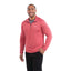 Taza Knit Quarter Zip with Thumb Holes for Men Transfer - Team Red Heather - Front Flat