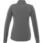 Taza Knit Quarter Zip with Thumb Holes for Women Debossing - Heather Dark Charcoal - Back Flat