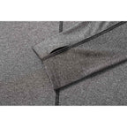 Taza Knit Quarter Zip with Thumb Holes for Women Debossing - Heather Dark Charcoal - Flat 2