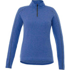 Taza Knit Quarter Zip with Thumb Holes for Women Debossing - New Royal Heather - Front