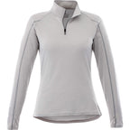 Taza Knit Quarter Zip with Thumb Holes for Women Debossing - Silver Heather - Front Flat