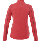 Taza Knit Quarter Zip with Thumb Holes for Women Debossing - Team Red Heather - Back Flat