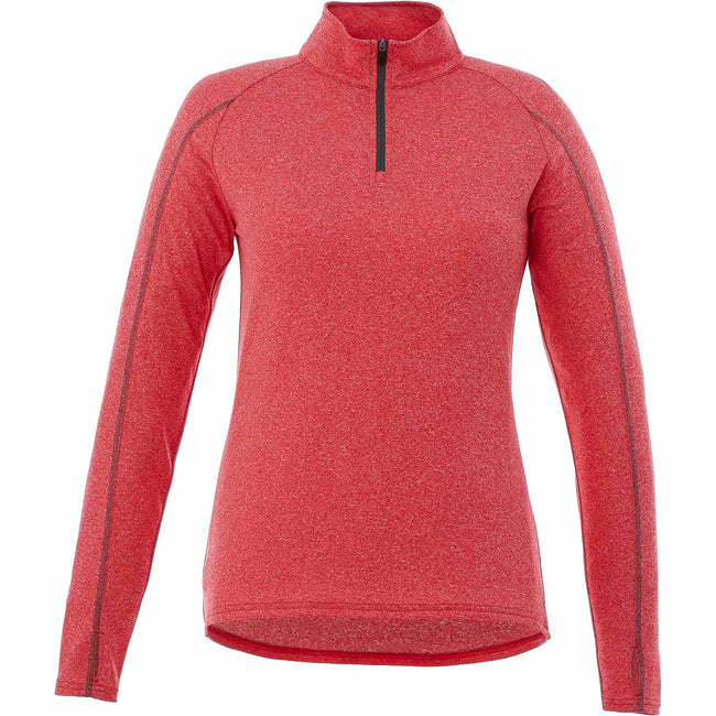 Taza Knit Quarter Zip with Thumb Holes for Women Embroidery