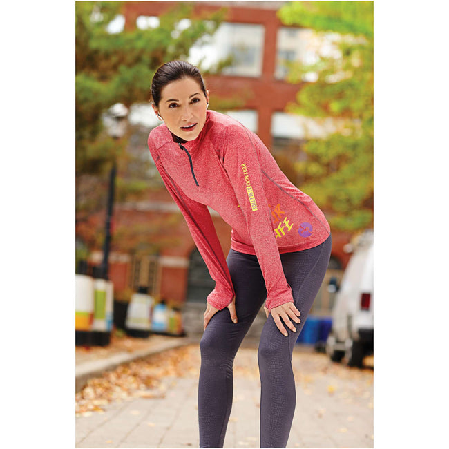 Taza Knit Quarter Zip with Thumb Holes for Women Embroidery
