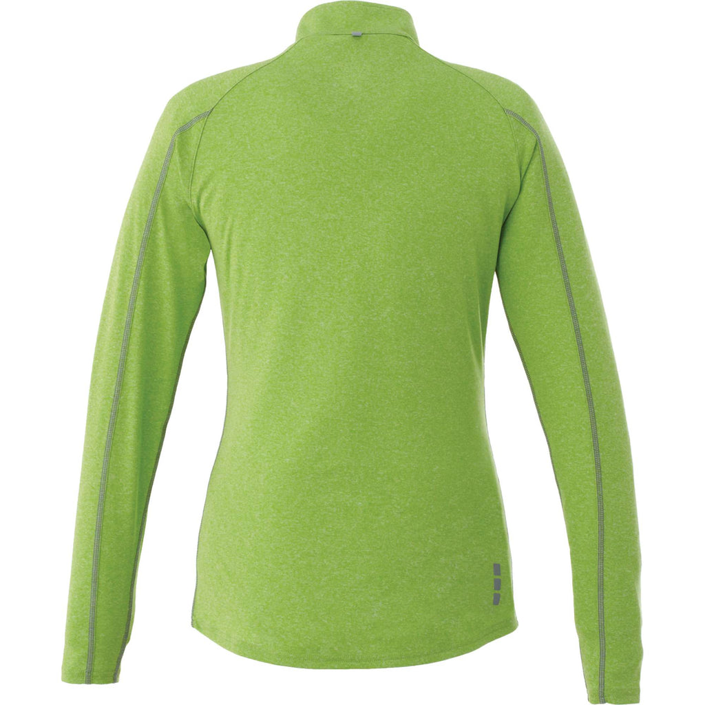 Taza Knit Quarter Zip with Thumb Holes for Women Transfer - Apple Heather - Back Flat