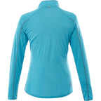 Taza Knit Quarter Zip with Thumb Holes for Women Transfer - Aspen Heather - Back Flat