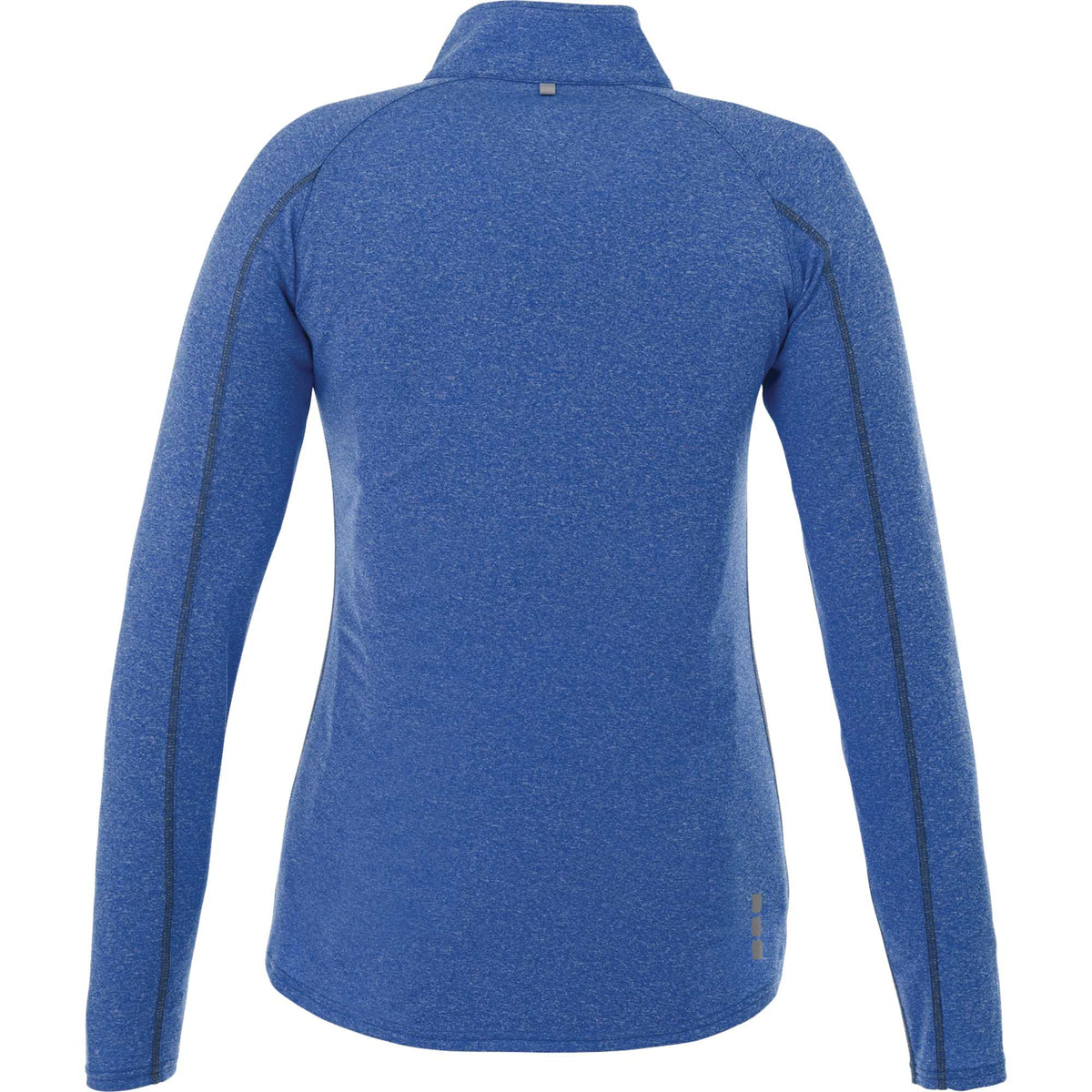 Taza Knit Quarter Zip with Thumb Holes for Women Transfer - New Royal Heather - Back Flat