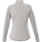 Taza Knit Quarter Zip with Thumb Holes for Women Transfer - Silver Heather - Back Flat