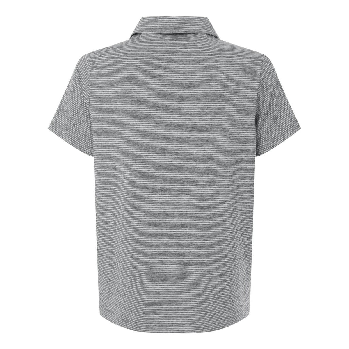 Team 365 Women's Relay Heathered Stripe Polo Embroidery - Black Heather/ White - Back