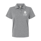 Team 365 Women's Relay Heathered Stripe Polo Embroidery - Black Heather/ White - Front