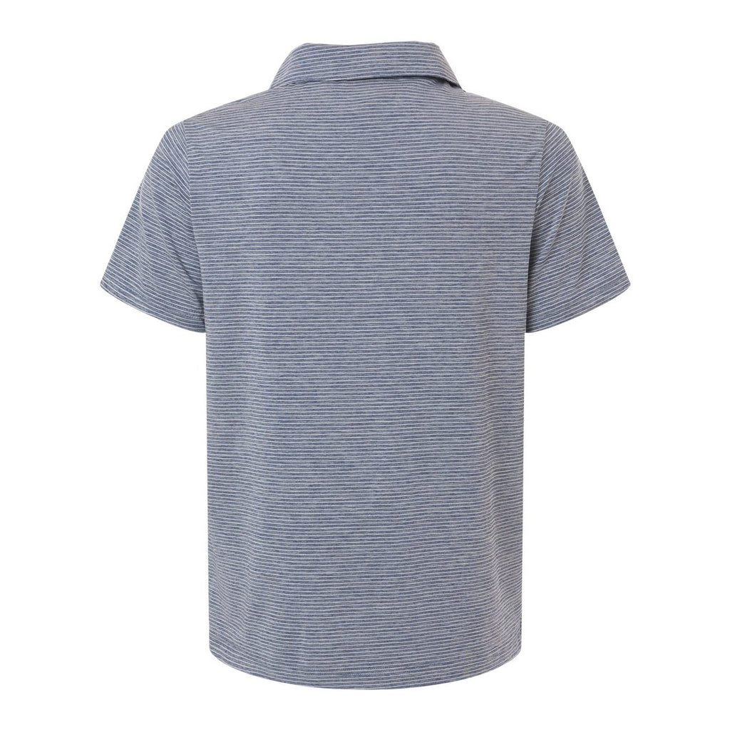Team 365 Women's Relay Heathered Stripe Polo Embroidery - Sport Dark Navy Heather/ White - Back