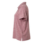 Team 365 Women's Relay Heathered Stripe Polo Embroidery - Sport Maroon Heather/ White - Direct Side