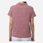 Team 365 Women's Relay Heathered Stripe Polo Embroidery - Sport Maroon Heather/ White - On Model Back
