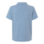 Team 365 Women's Relay Heathered Stripe Polo Embroidery - Sport Royal Heather/ White - Back
