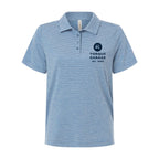 Team 365 Women's Relay Heathered Stripe Polo Embroidery - Sport Royal Heather/ White - Front