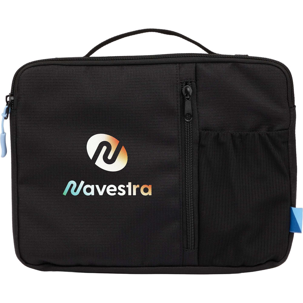 Tech Organizer Case with Grab Handle, Recycled Transfer - Black - Front