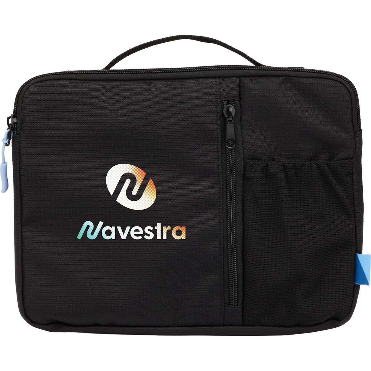 Tech Organizer Case with Grab Handle, Recycled Transfer - Black - Front