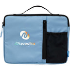 Tech Organizer Case with Grab Handle, Recycled Transfer - Blue - Front