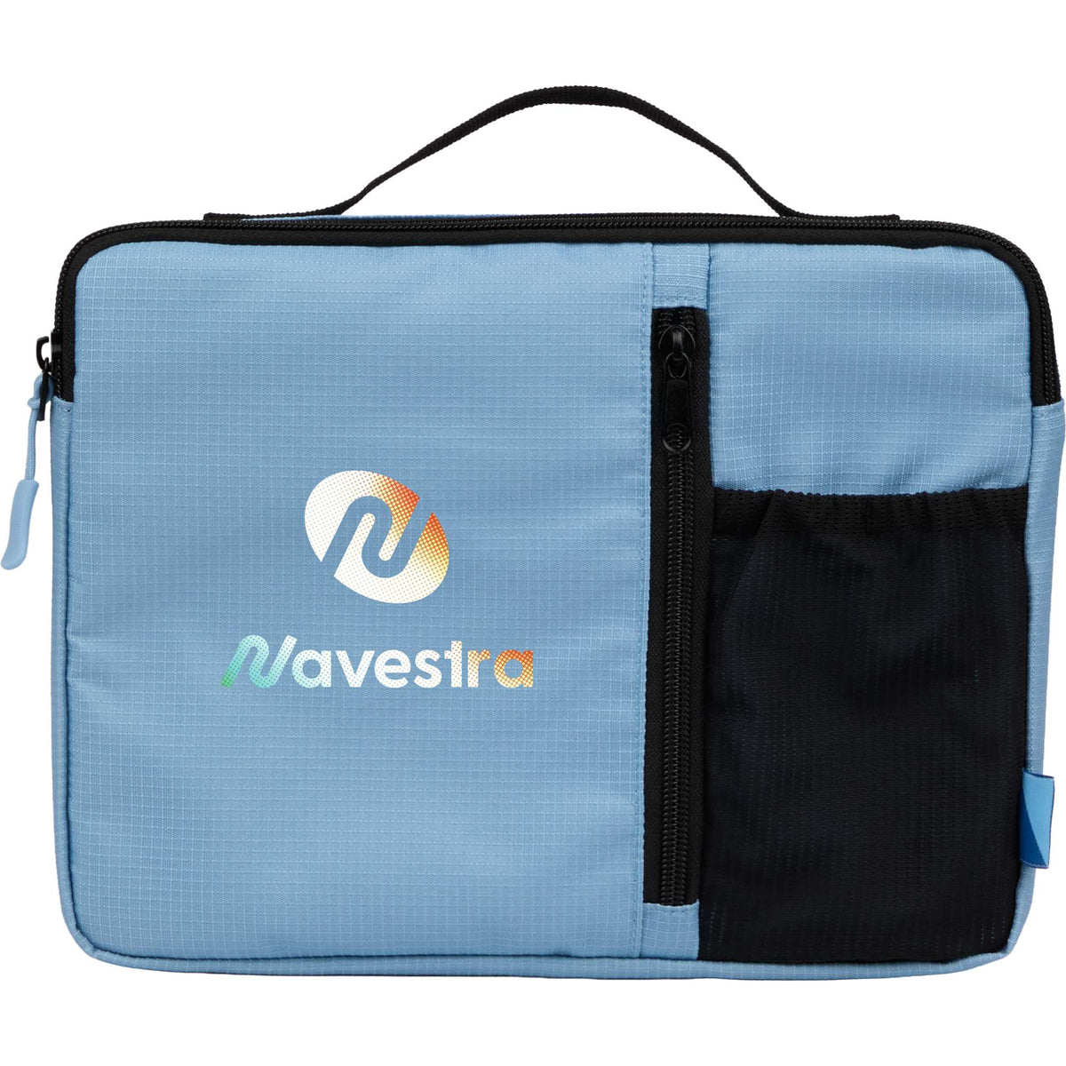 Tech Organizer Case with Grab Handle, Recycled Transfer - Blue - Front