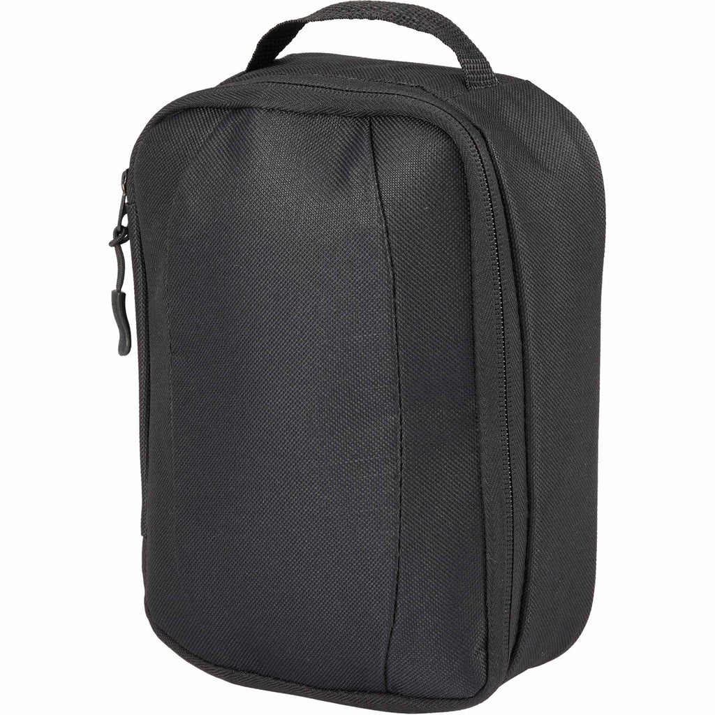 Tech Organizer with Cable Loops in Recycled PET - Black - Left Angle 2