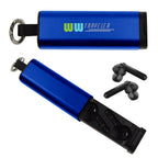 Tech Support Wireless Earbuds and Phone Stand - Royal Blue - Full Color