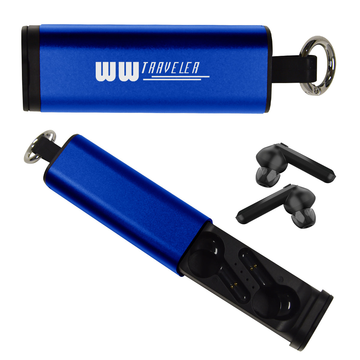 Tech Support Wireless Earbuds and Phone Stand - Royal Blue - Silk Screen