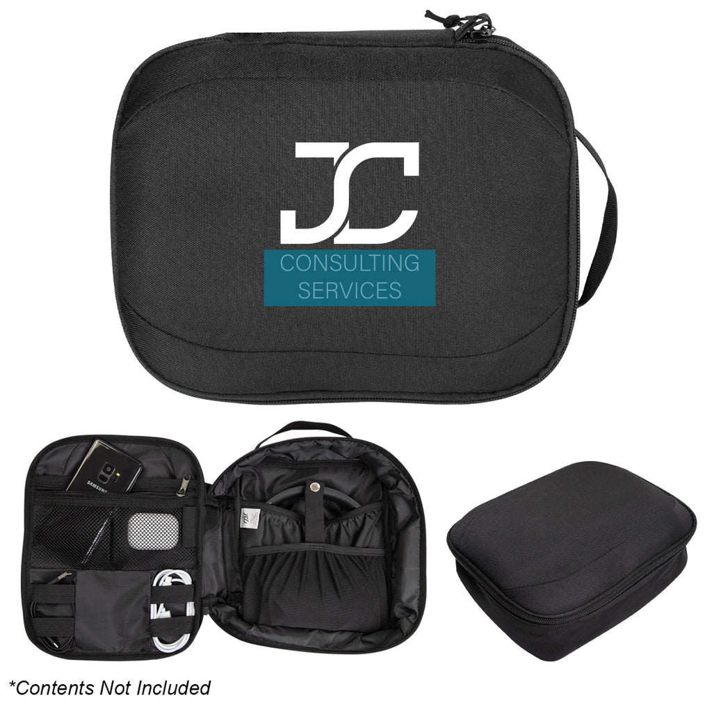 Tech Travel Pouch in Recycled PET - Black - Colorbrite