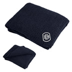Teddy Throw Blanket, Recycled - Navy - Embroidery