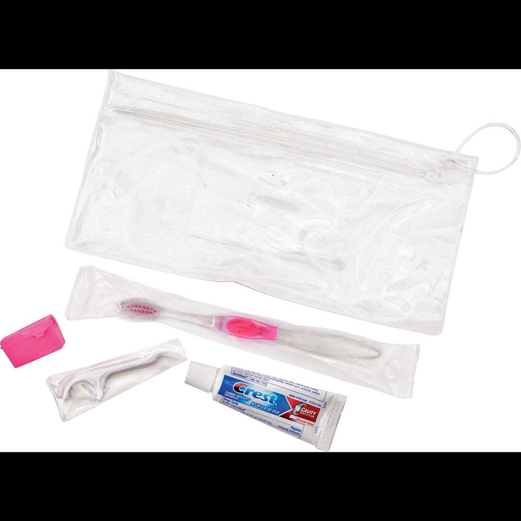Teen Dental Care Kit with Crest Toothpaste, 5 Pieces - Pink - Left Angle 2