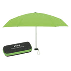 Telescopic Folding Travel Umbrella with EVA Case, 37 Inch Arc - Lime Green - Silk Screen