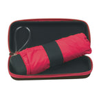 Telescopic Folding Travel Umbrella with EVA Case, 37 Inch Arc - Red - Case_Open