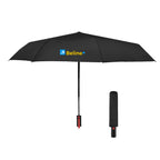Telescopic Folding Umbrella with Recycled Canopy, 42 Inch Arc - Red - Colorbrite