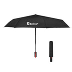Telescopic Folding Umbrella with Recycled Canopy, 42 Inch Arc - Red - Silk Screen